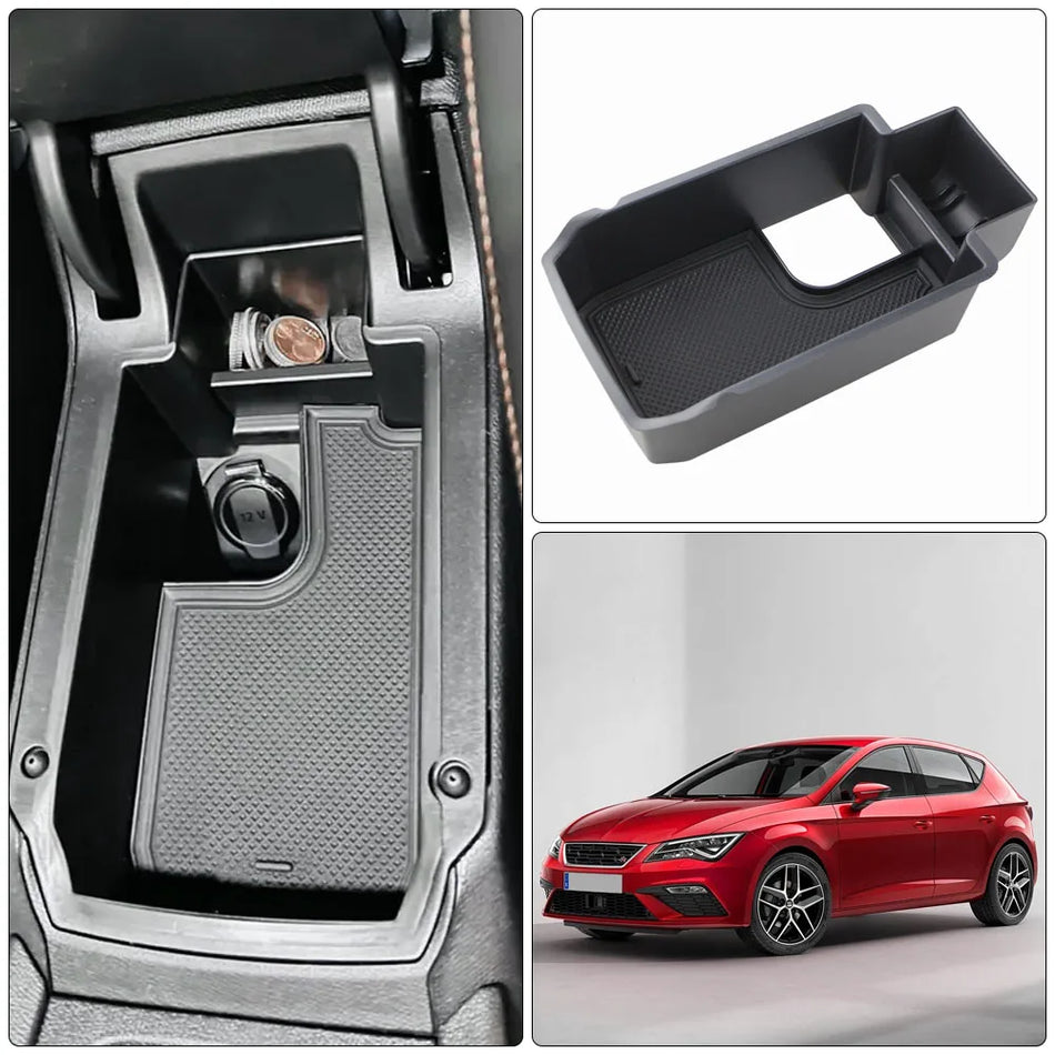 Seat Leon MK4 Konsol Kol Dayama Tepsisi Silikon Mat ile, ABS İç Organizatör