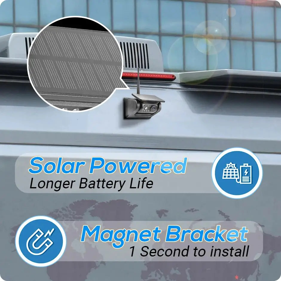 Solar Wireless Backup Camera With Magnetic Base And WiFi App by InterCyprus Trading Ltd