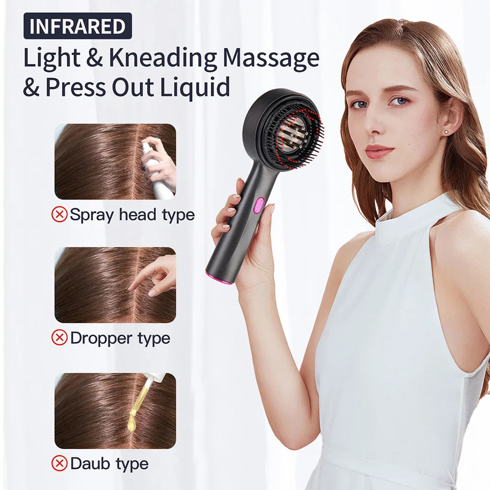 Electric Massage Comb &ndash; Vibration and Red Light Therapy for Hair Growth