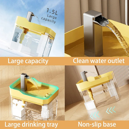 Cat Water Fountain Auto Filter &ndash; USB Powered Recirculation