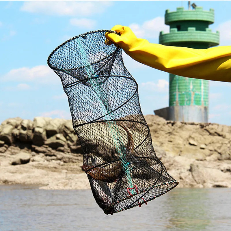 Telescopic Folding Fishing Net - Ideal for Crabs, Carp &amp; Surfcasting 25cm Dia-45cm Length