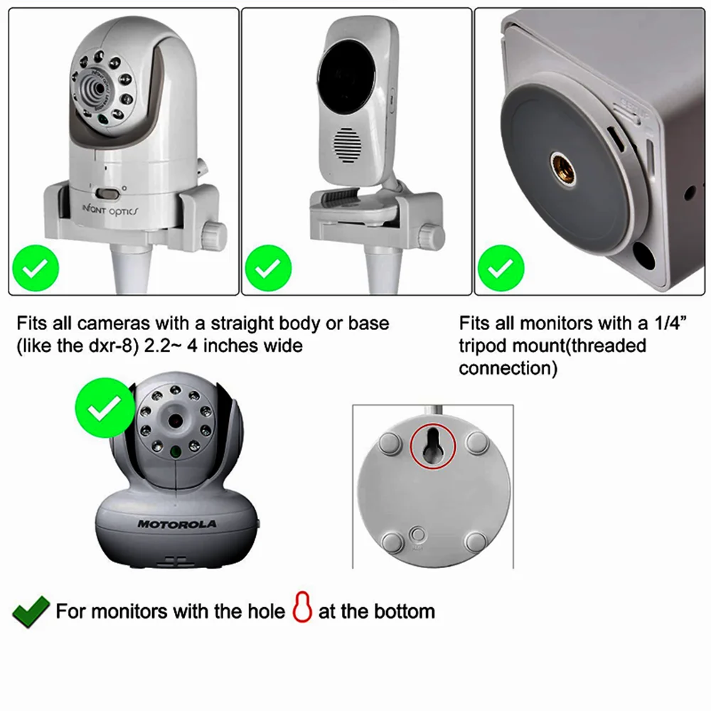 Universal Baby Monitor Bed Bracket &ndash; Adjustable Flexible Camera Holder