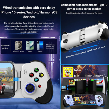 USB-C Mobile Phone Game Controller &ndash; Plug and Play Cloud Gaming Support