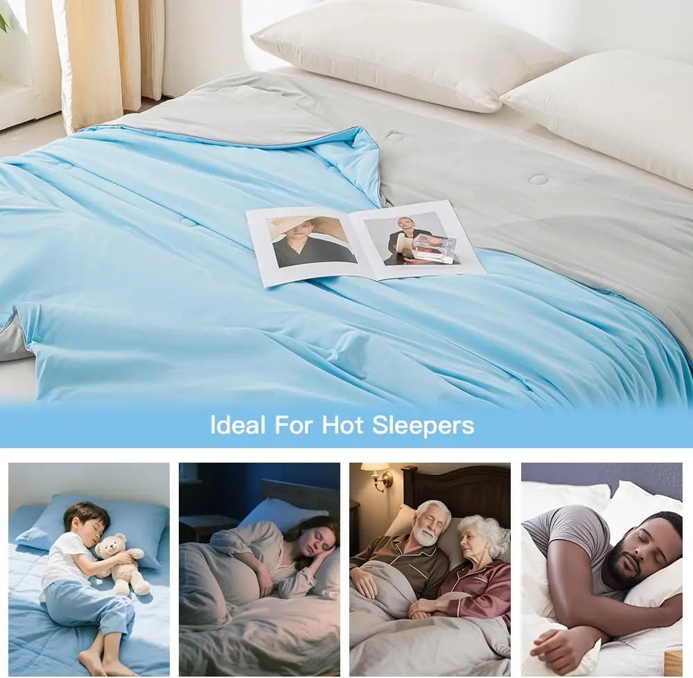 Cooling Blanket For Bed - Silky Lightweight Cooler Quilt