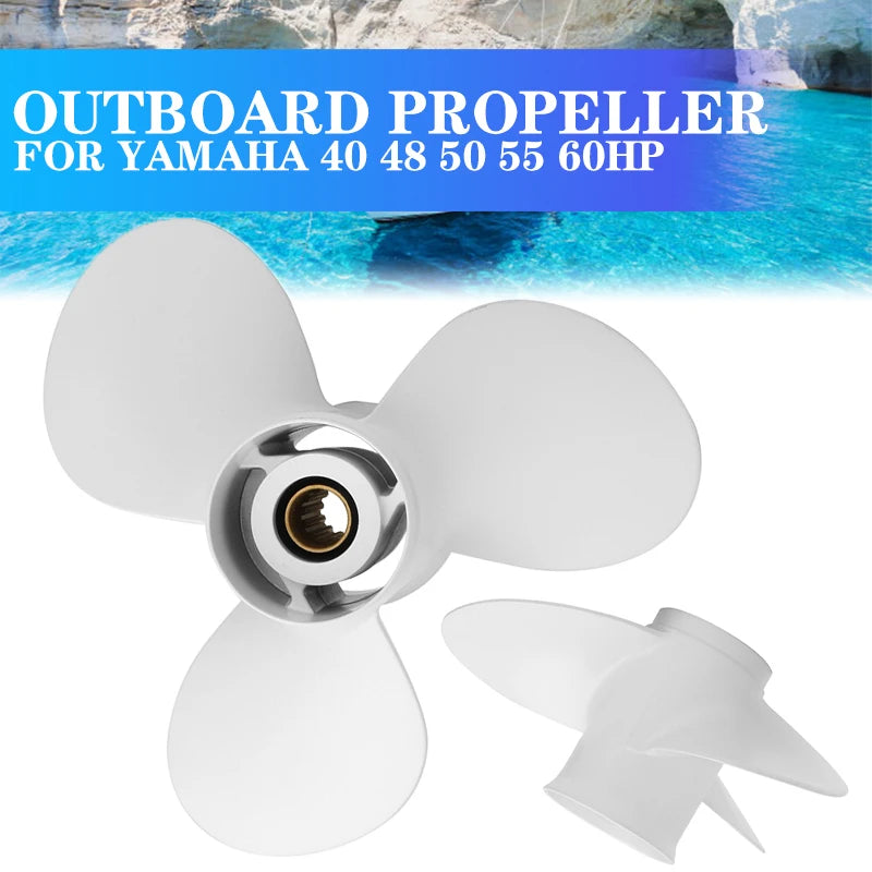Hélice de Força Externa 3 Lâminas em Liga de Alumínio para Yamaha 40-60HP 11 3/8 x 12