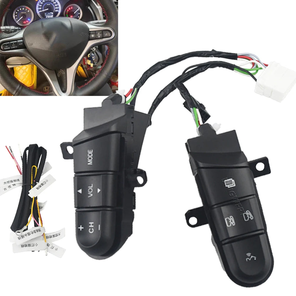 Lenkradknöpfe mit grüner Hintergrundbeleuchtung, Bluetooth für Honda Civic 2006-2011