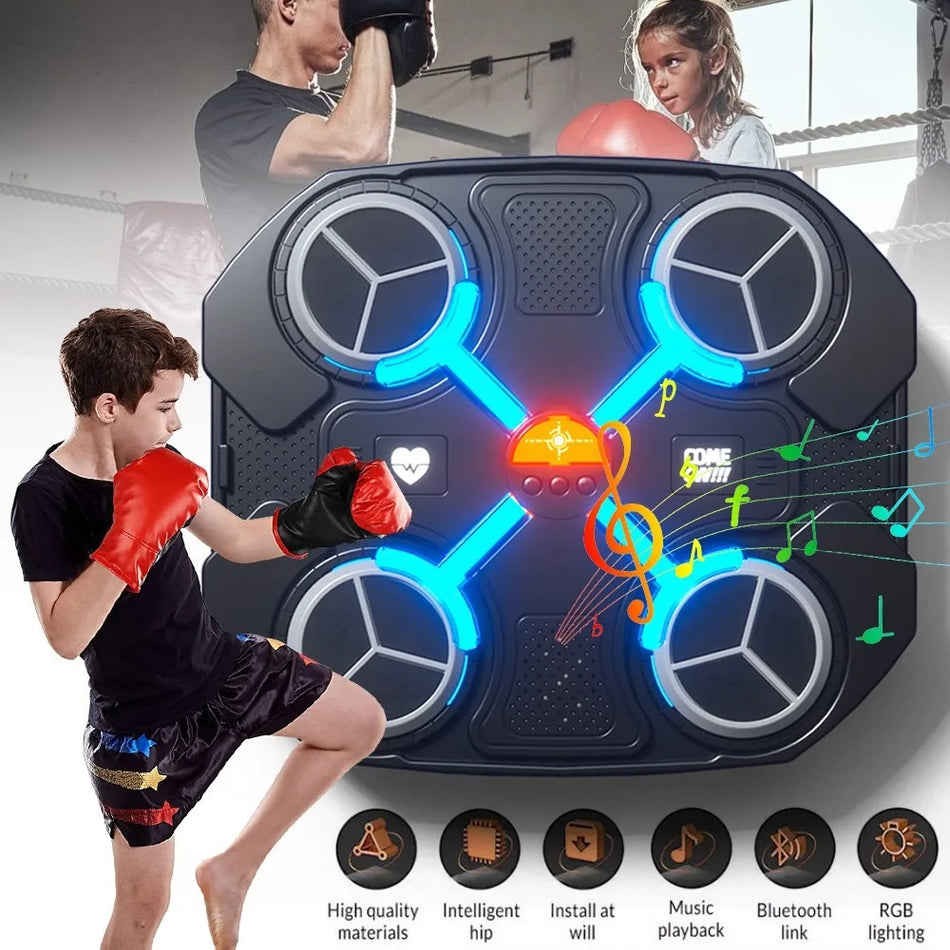 Kids Music Punching Ball With Led Lights, Wall Mounted Boxing Trainer