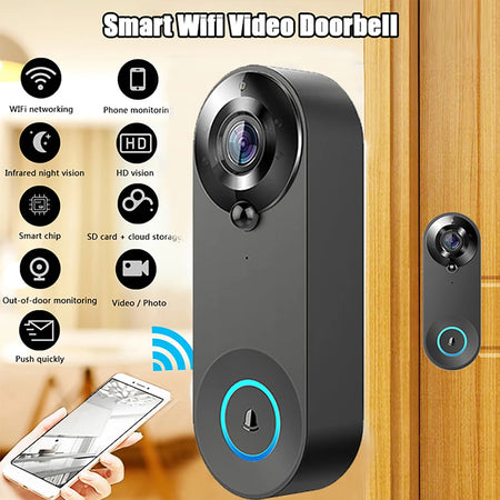 1080P WiFi Video Doorbell - Motion Alerts Night Vision