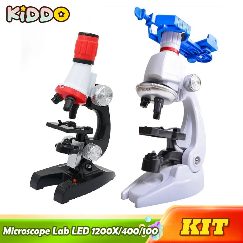 Edukativni mikroskop set LED 1200X kućna škola laboratorijska igračka za znanost izrađena od ABS-a