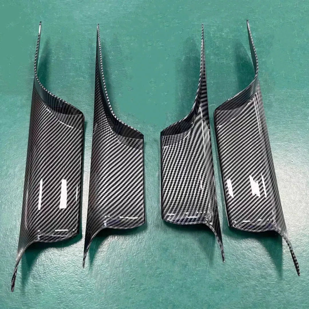 Interior Door Handle Covers Black Carbon Style for BMW 7 Series F01 F02 by InterCyprus Trading Ltd