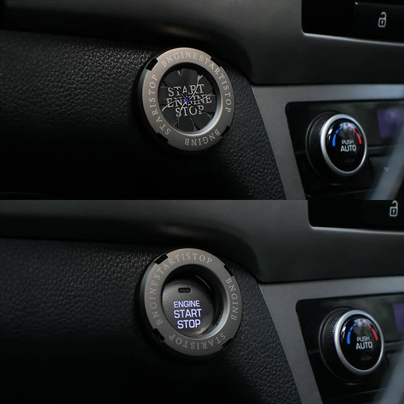 Coperchio del Pulsante di Accensione per Auto, Anello di Avvio in Metallo, Protezione Interna