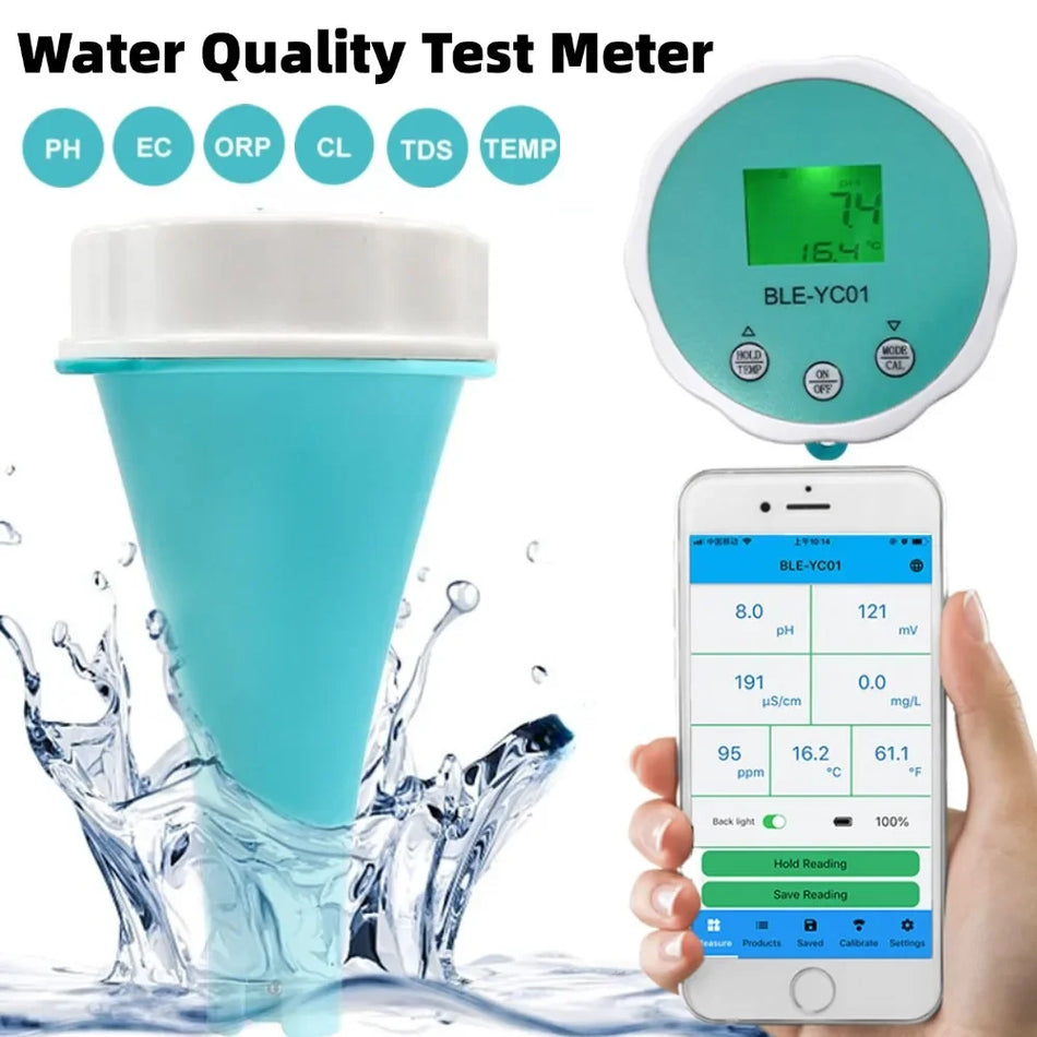 Έξι σε ένα έξυπνος αναλυτής νερού πισίνας επιπλέουσα PH TDS EC ORP