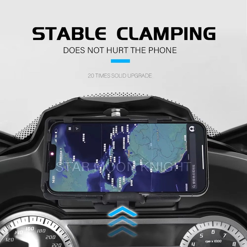 BMW R1250RT R1200RT telefona turētājs ar USB bezvadu uzlādi, ABS centrālās konsoles stiprinājums GPS un telefonam