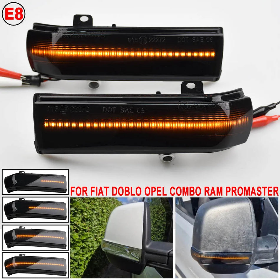 LED Dynamic Side Mirror Blinker For Fiat Doblo Opel Combo D Ram