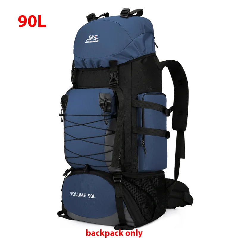 Travel Bag Camping Backpack &ndash; Ultra Durable Outdoor Pack 90L Dark Blue  Bag