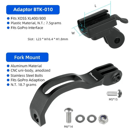 Headlight Holder for XOSS XL400 800 &ndash; Switchable Foot Direction Mount H228K-B10 / CHINA