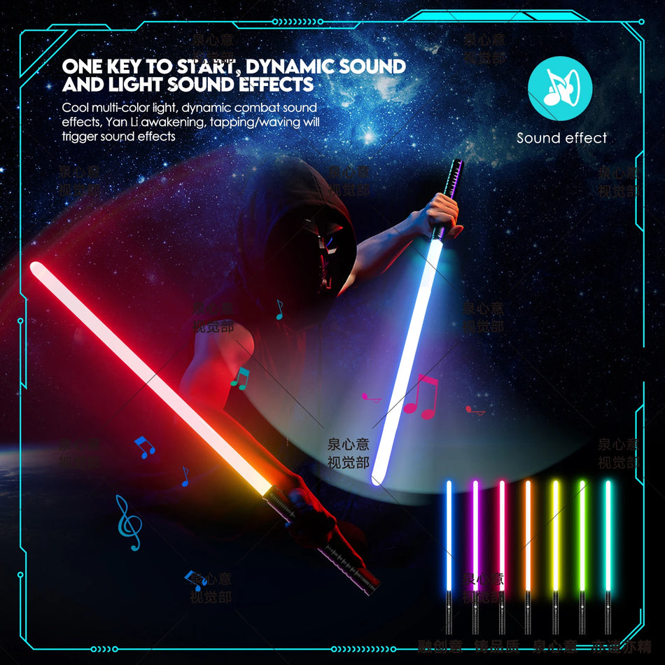 Flash Stick Sabie Culori RGB 3 Moduri de Sunet USB Reîncărcabil