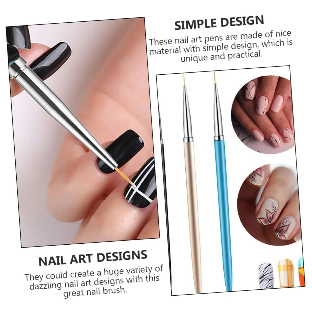 YIKOOLIN 3Pcs Nail Art Ultra Thin Brush Set &ndash; Precise Lines