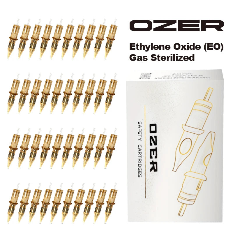 Ozer 40 Pcs Tattoo Cartridge Needles RM RL Steriliseeritud