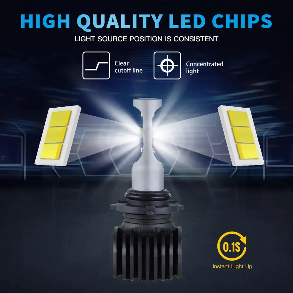 Bevinsee 2x 8000LM 9007 HB5 LED Koplampen Hi Lo Stralingsbundel