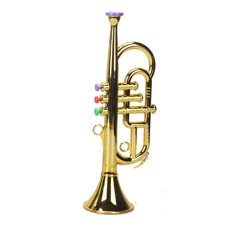 Children's Educational Toy Trumpet, Clarinet &amp; Saxophone Simulation Instruments for Early Learning Trumpet - gold