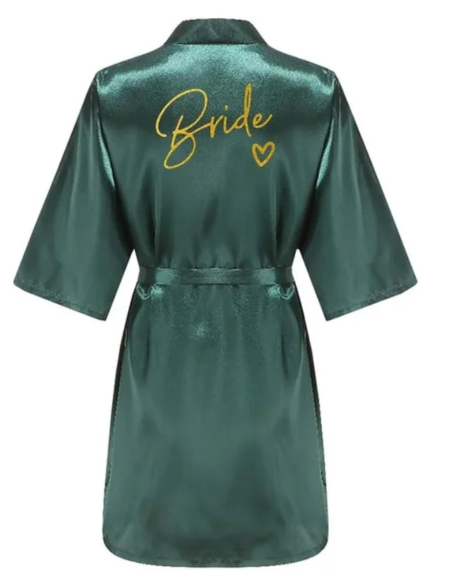Team Bride Satin Robe - Elegant Silk &amp; Polyester Robe for Women