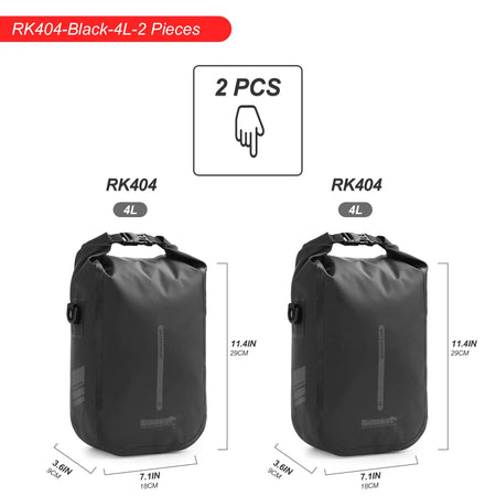 Rhinowalk 2 PCS Bike Quick Release Front Fork Bag 4L/6L Waterproof Cycling Electric Scooter Vehicle Bag Storage Accessory by InterCyprus Trading Ltd