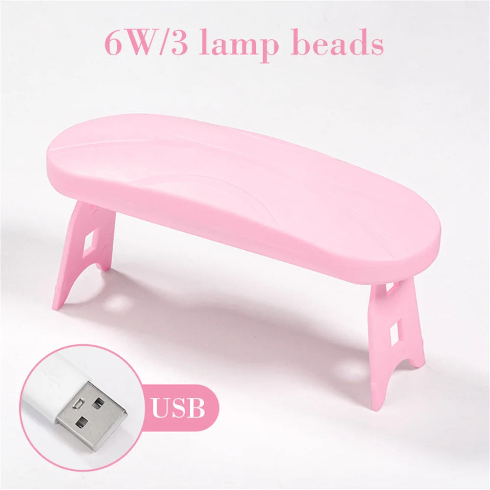 YIKOOLIN 6W UV LED Mini Nail Lamp &ndash; Fast 60s Drying Pink-A