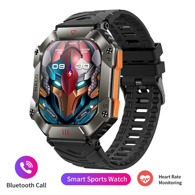 Men's Smart Watch 2023: Fitness, IP68 Waterproof, Bluetooth Calls Black