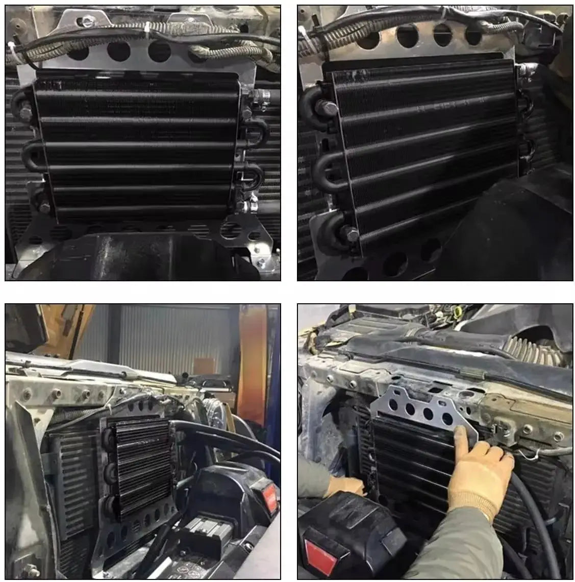 10 Row/16 Row Oil Cooler Kit, Universal Aluminum Remote Transmission Engine Cooler Auto-Manual Radiator Converter Kit by InterCyprus Trading Ltd