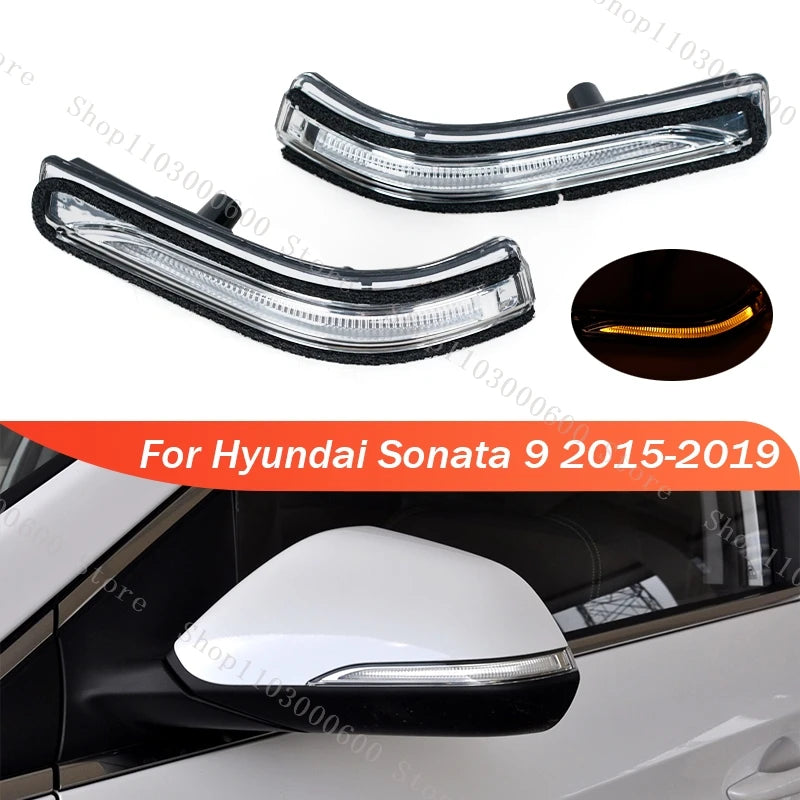 Side Mirror LED Turn Signal Lights For Hyundai Sonata 2015-2019
