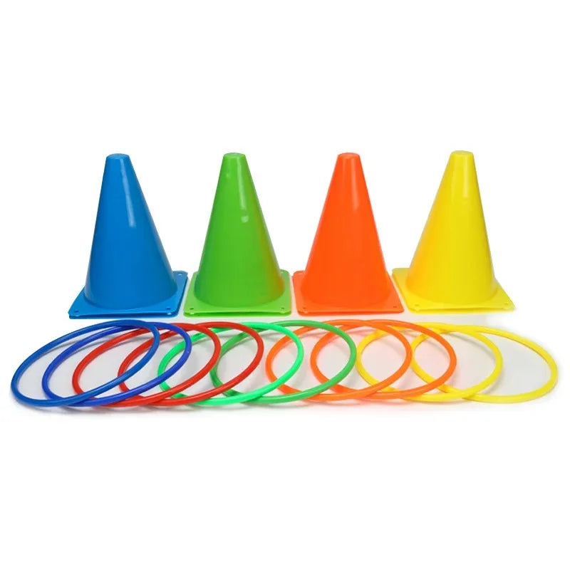 Kids Outdoor Ring Toss Carnival Game Set for Football Training