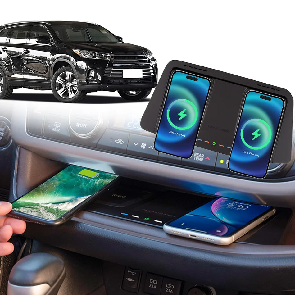 15W Wireless Charger for Toyota Highlander 2015-2021 Center Console Kit