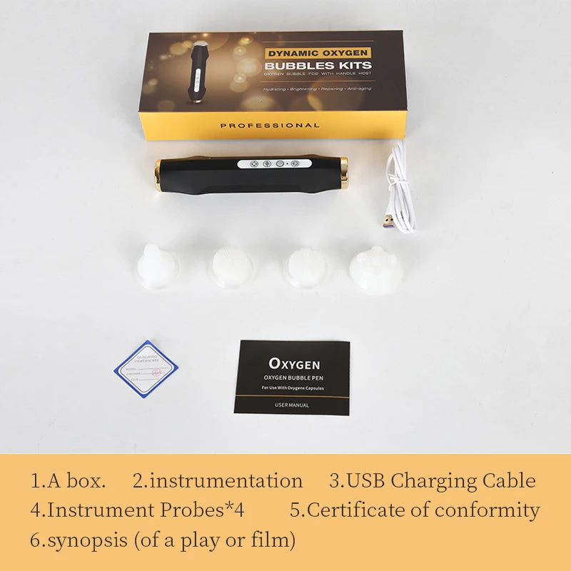 Portable CO2 Oxygen Pen &ndash; Rechargeable Facial Cleansing black