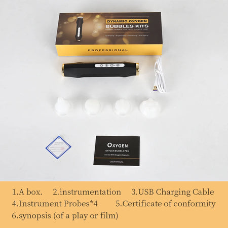 Portable CO2 Oxygen Pen &ndash; Rechargeable Facial Cleansing black