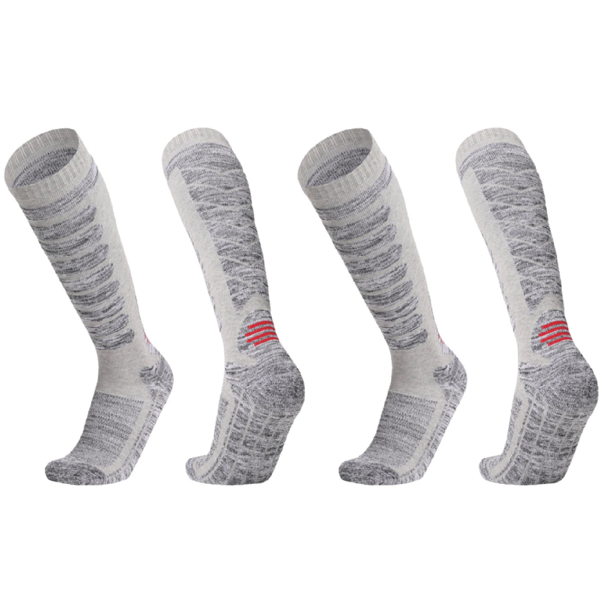 Long Ski Socks &ndash; Premium Knit For Warmth And Comfort Grey 2Pairs / 40-45