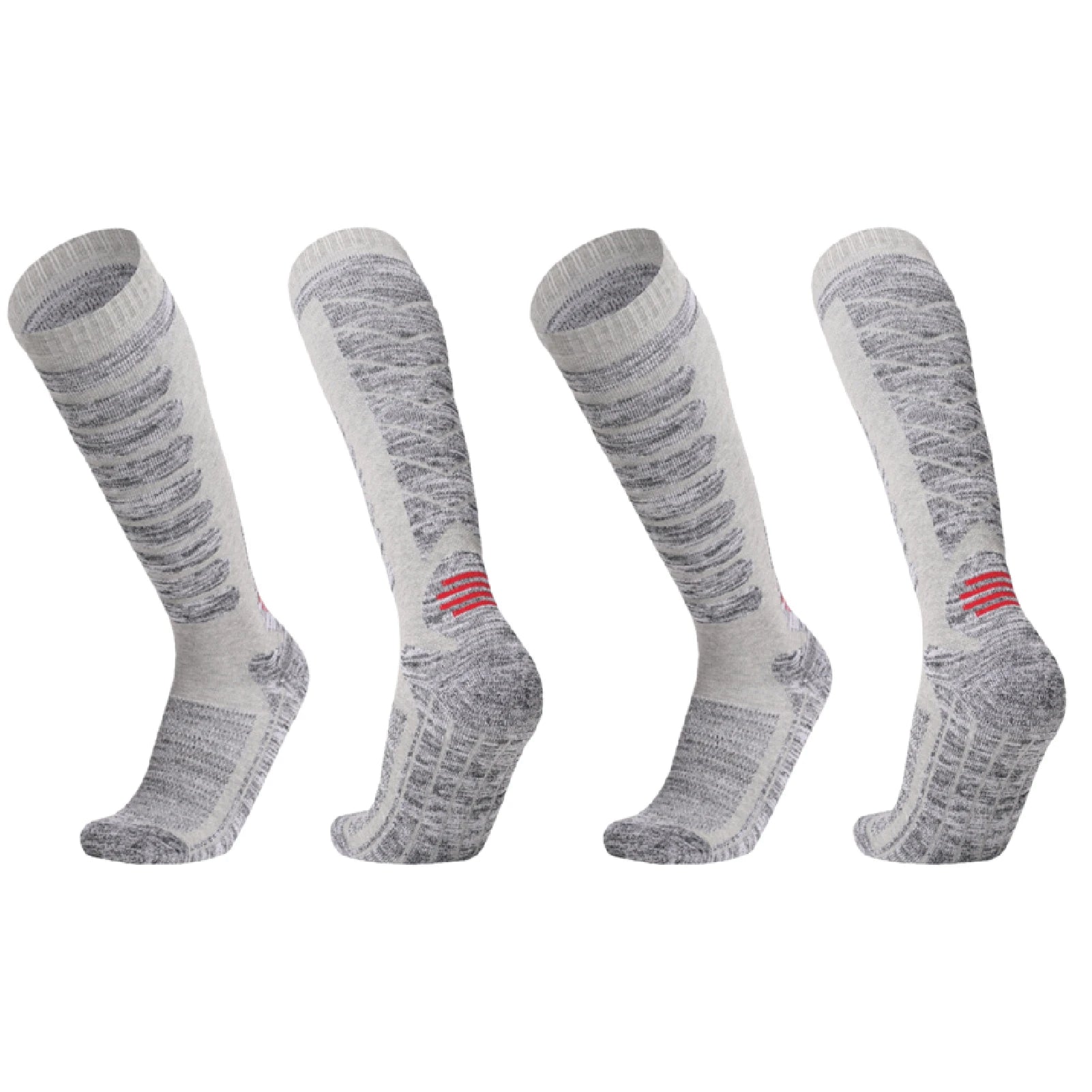 Long Ski Socks &ndash; Premium Knit For Warmth And Comfort Grey 2Pairs / 40-45