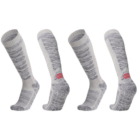 Long Ski Socks &ndash; Premium Knit For Warmth And Comfort Grey 2Pairs / 40-45