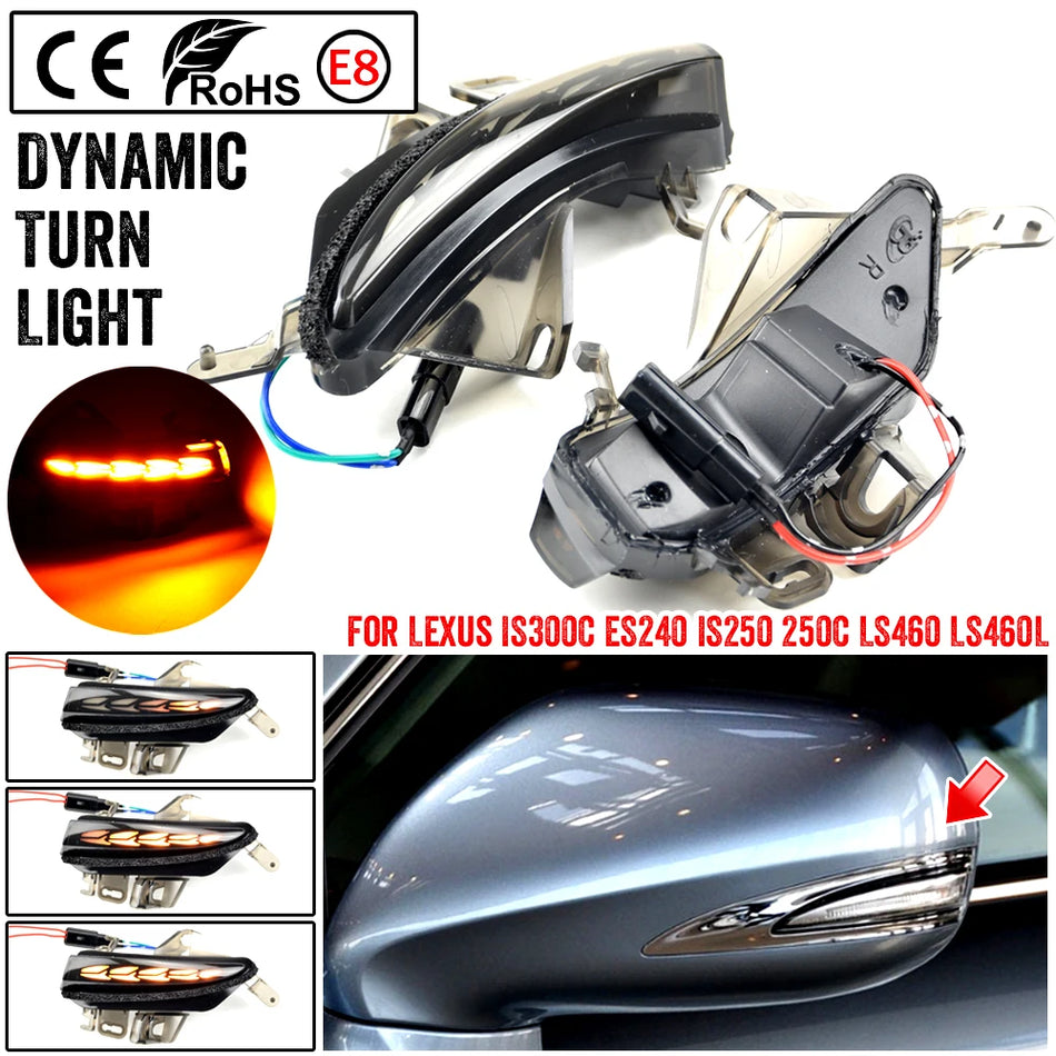 Señales de Giro Dinámicas LED en el Espejo Lateral para Lexus CT ES IS LS