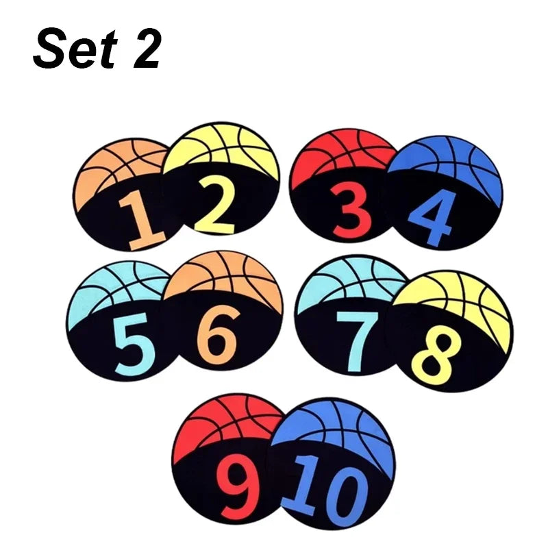 Colourful 23CM Basketball Spot Markers with Anti-Slip Design Set 2
