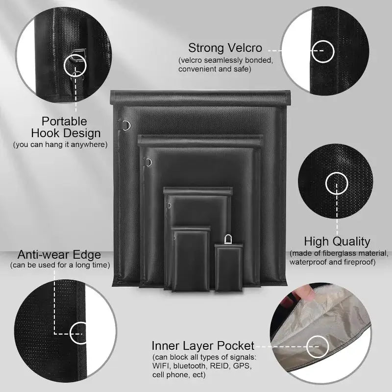 5 Pack Faraday Bags for Laptops,Tablets and Car Keys,Waterproof & Fireproof Faraday Bag RFID Blocking Pouch Signal Blocker Bag by InterCyprus Trading Ltd