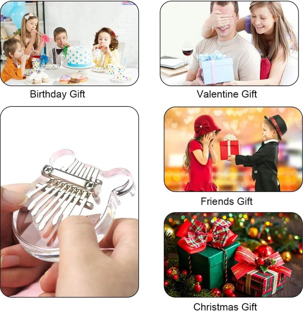 Miwayer 8 Keys Mini Kalimba &ndash; Rainbow Heart Design Fun