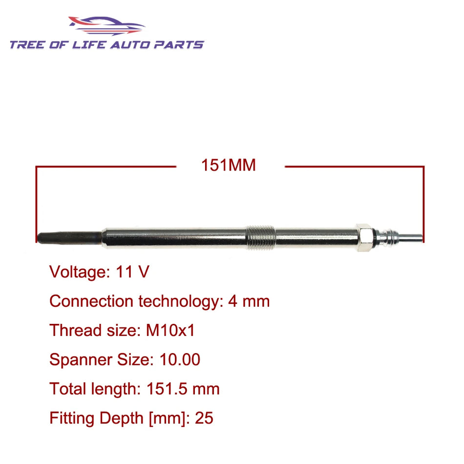 4x Candele di Accensione 11V per Nissan Interstar X70 Primastar X83 DCi 2.5