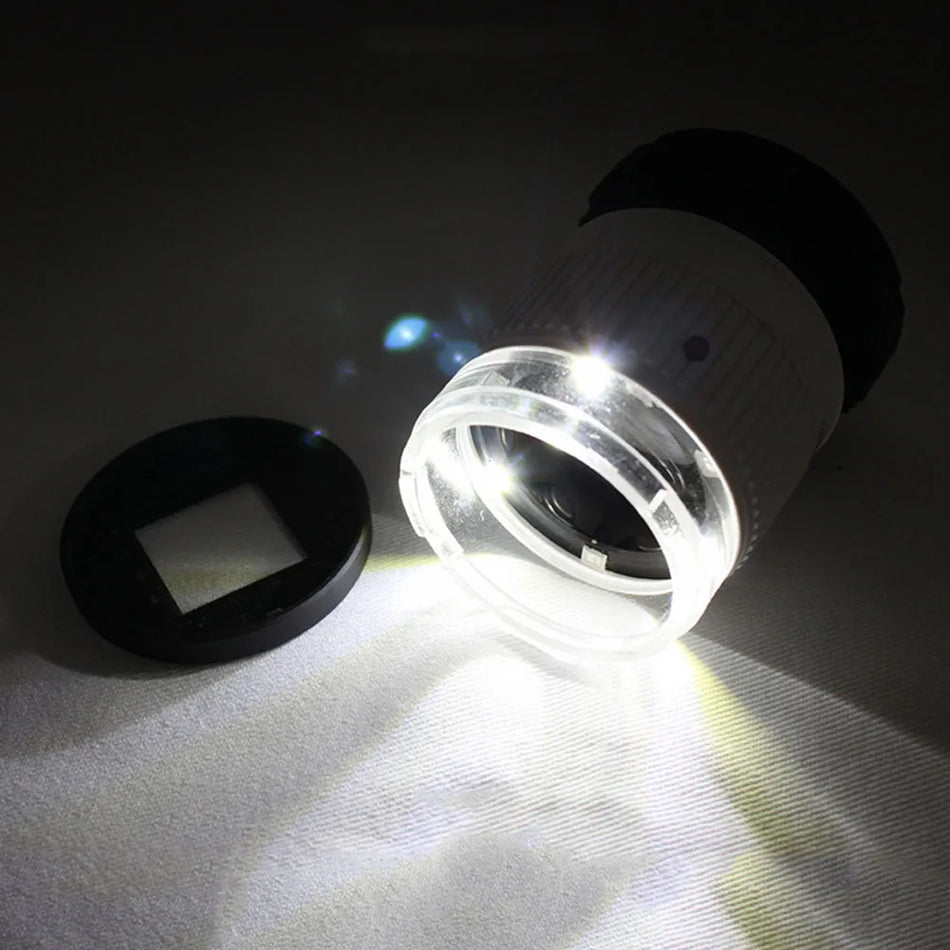 Loupe cylindrique portable 30X avec LED pour bijoux