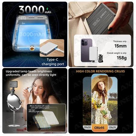 D10 LED Lights Selfie Fill Lamp &ndash; Adjustable Brightness with Three Color Modes