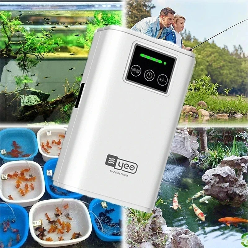 Fish Tank Oxygen Pump &ndash; 6000mAh 185H Silent Portable