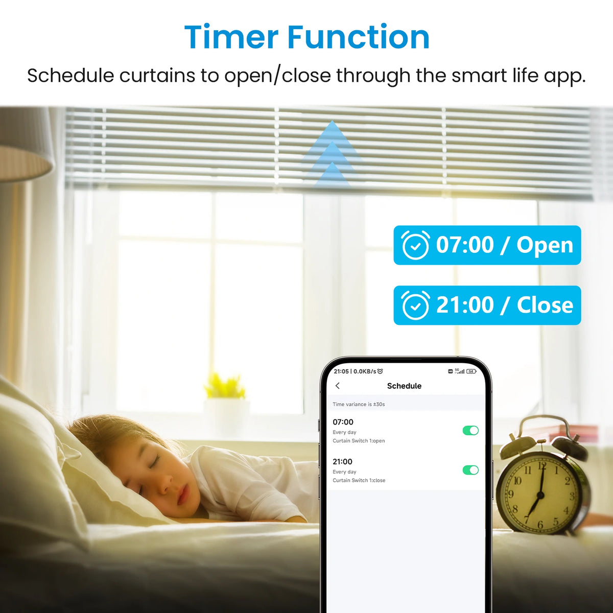 LoraTap Smart Roller Shutter Switch with Voice Control for Automatic Curtains