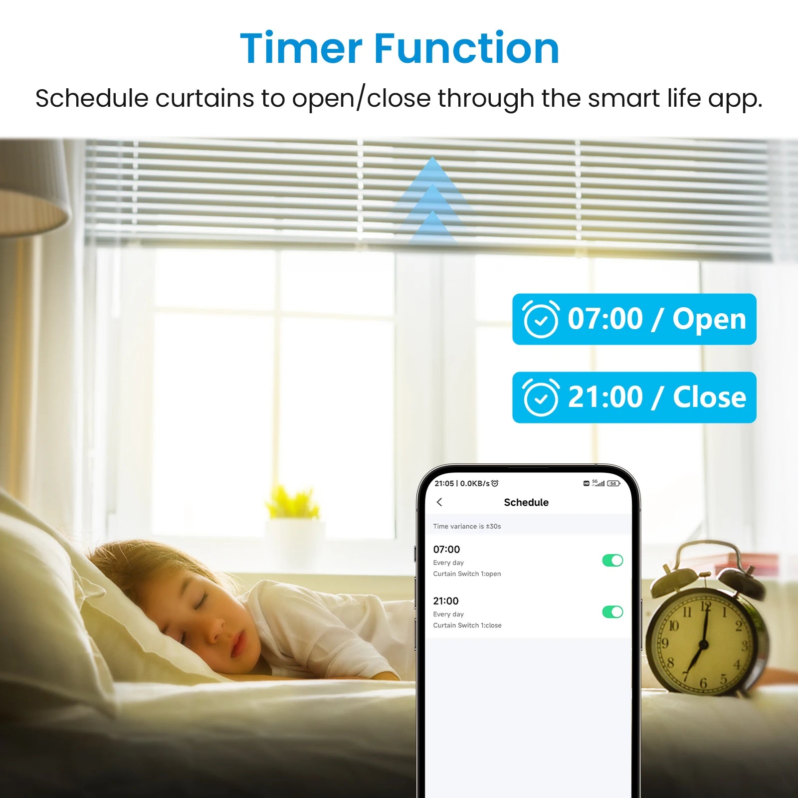 LoraTap Smart Roller Shutter Switch with Voice Control for Automatic Curtains