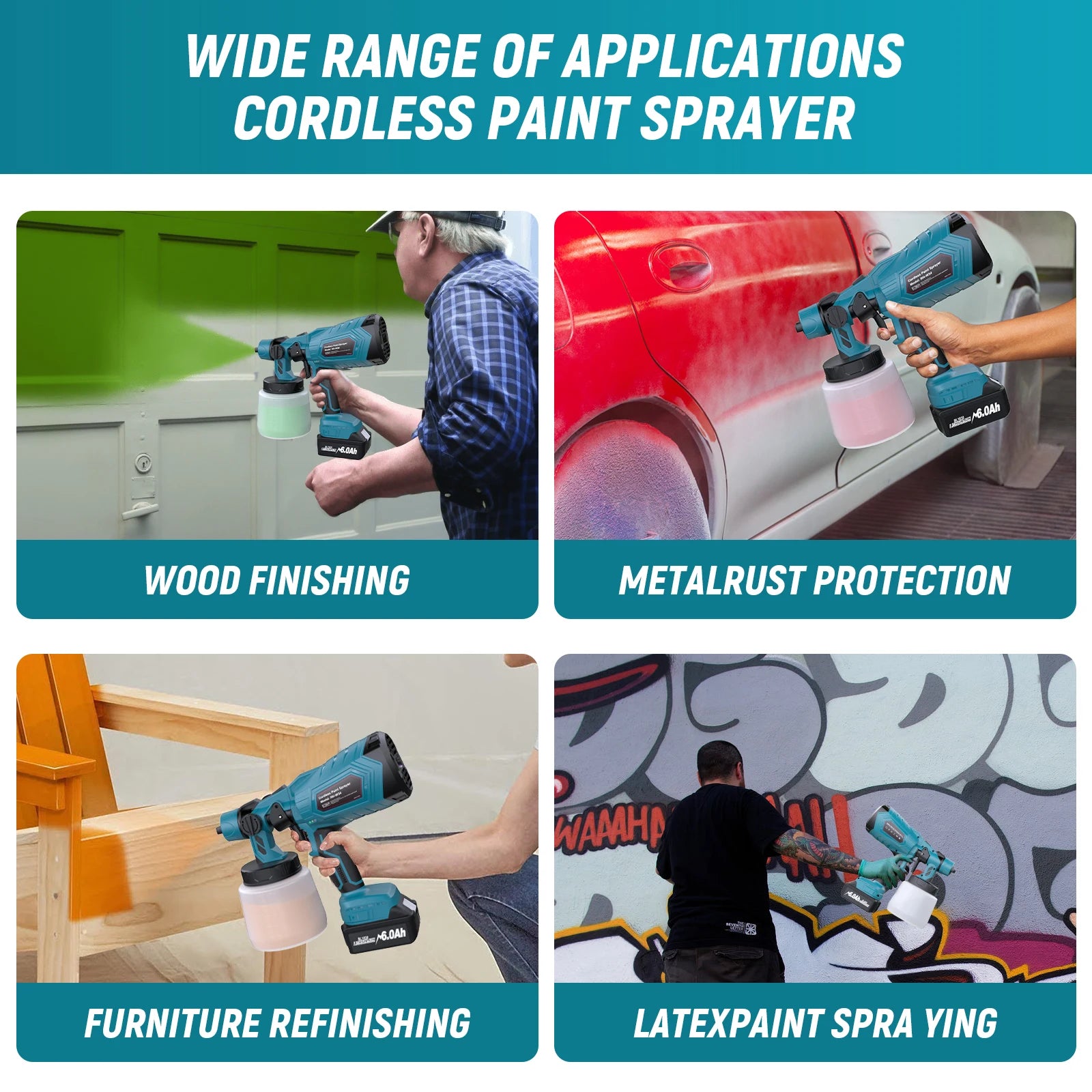 Cordless Electric Spray Gun for Makita 18V