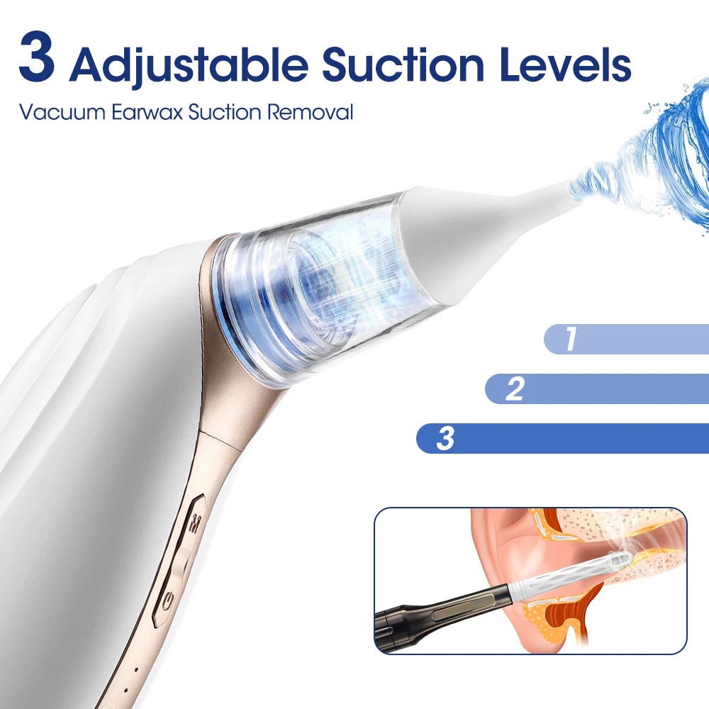 3 Modes Ear Wax Vacuum Removal Set - Adjustable Suction